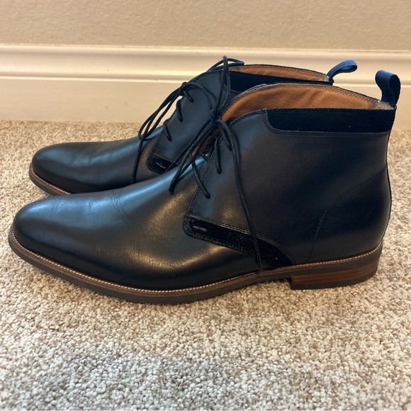 Florsheim Uptown Boots Mens SZ 12 black Leather Mid Plain Toe Chukka Derby NWOB - Picture 3 of 8
